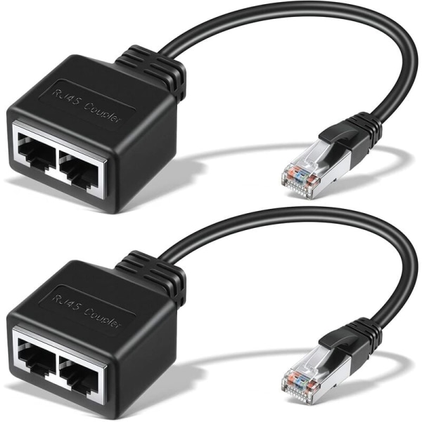2 kpl RJ45 Ethernet-kaapeliverkon sovitinta Ethernet-jakajasovitin Ethernet-jatkojohto Kaksi verkkojakoa sopii Cat5 Cat5e Cat6 Cat7 LAN-sovittimen pistokkeeseen Becomerich