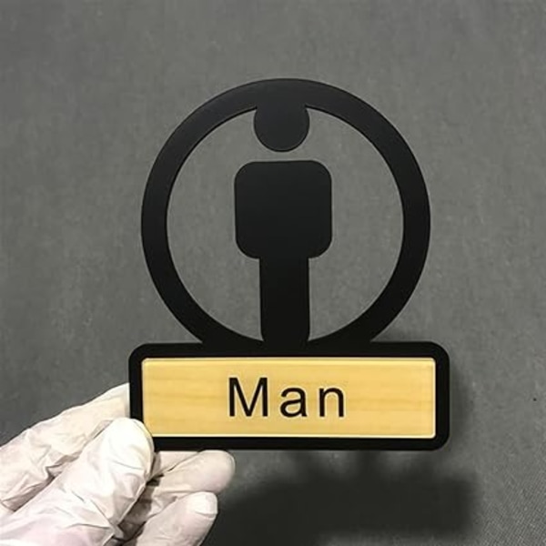 Mænd og kvinder symbol toiletskilt, akryl nummer toiletskilt, wc hjem badeværelse skiltning, mænd kvinder vægklistermærke indikationsplakat