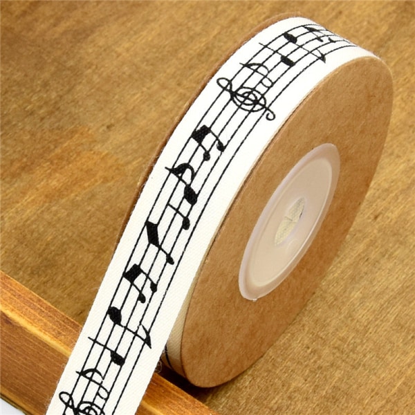 10M Music Note Ribbons, 15mm Wide Music Notes Craft Printed Ribbon Music No