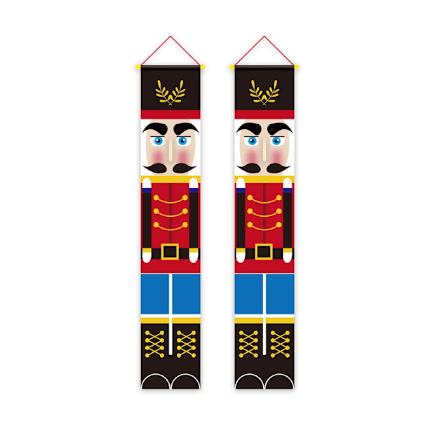 Soldat Dekoration Banner för Hem Dörr Gardin God Jul Banner Veranda Julhängande Semesterhängande Banner Jul Framsida Dörr Dekoration