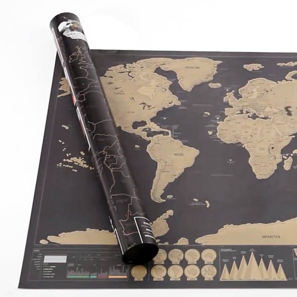 Scratch verdenskort, Scratch map, 30*40cm