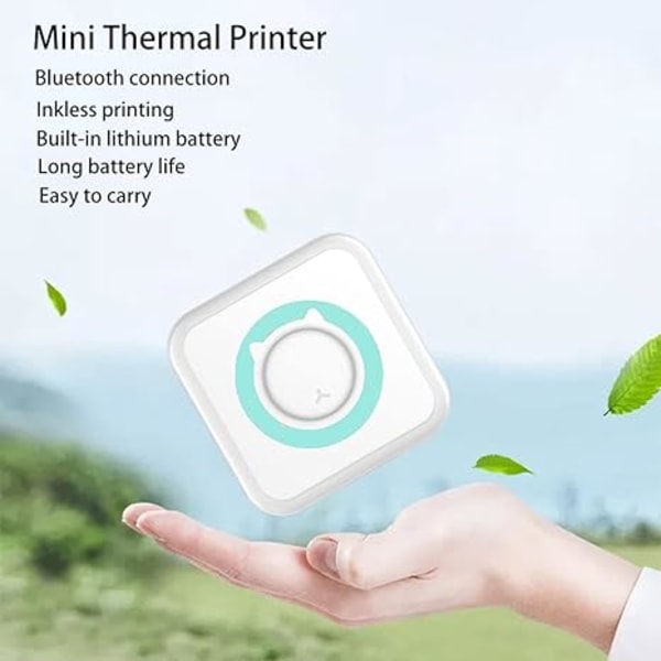 Mini Printer Sticker Maker, Bluetooth trådlös bärbar mobil skrivare Mach