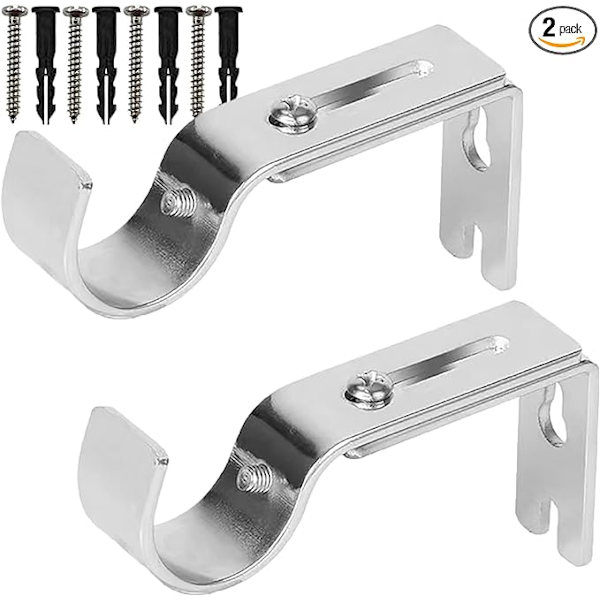 Gardinstångsfästen för justerbar, 2-pack premium stångfäste f