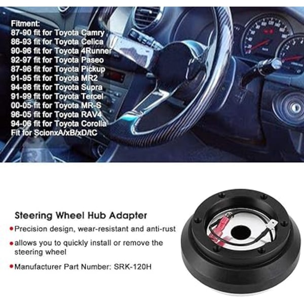 Styrningshjul Kort Nav Adapter Passar för TOYOTA MR2 MR-S CELICA SUPRA SCION XB TC
