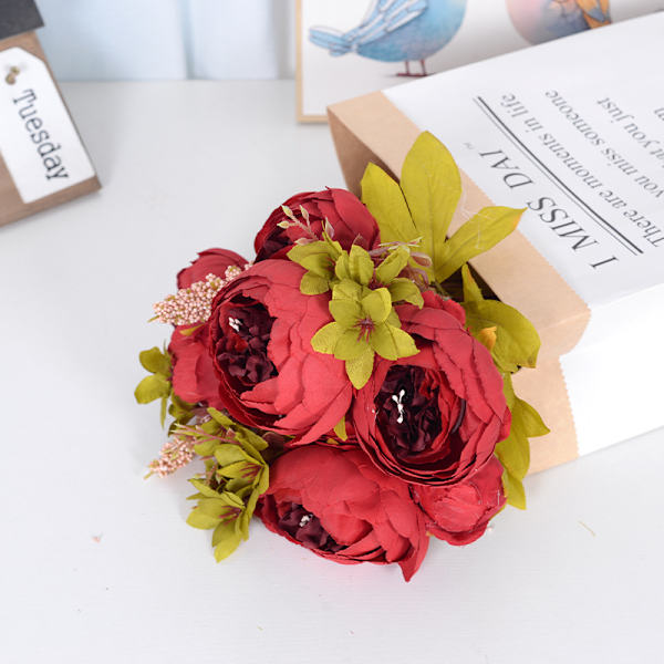 Konstgjorda blommor Vacker blombukett Heminredning (47cm)