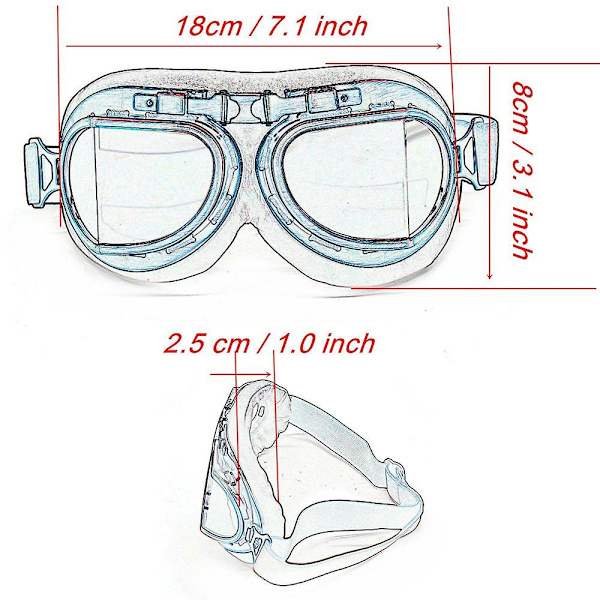 Pilot Pilot Style Motorsykkel Cruiser Scooter Goggles Sykkel