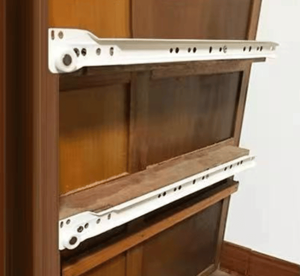 Rulleskinner par glide skinne, hvid, 25cm