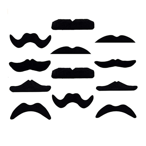 12 stk. falske selvklistrende barter (6 design) Nyhetsskjegg Kostyme Ansiktshår for julefestdekorasjoner, egnet for alle aldre