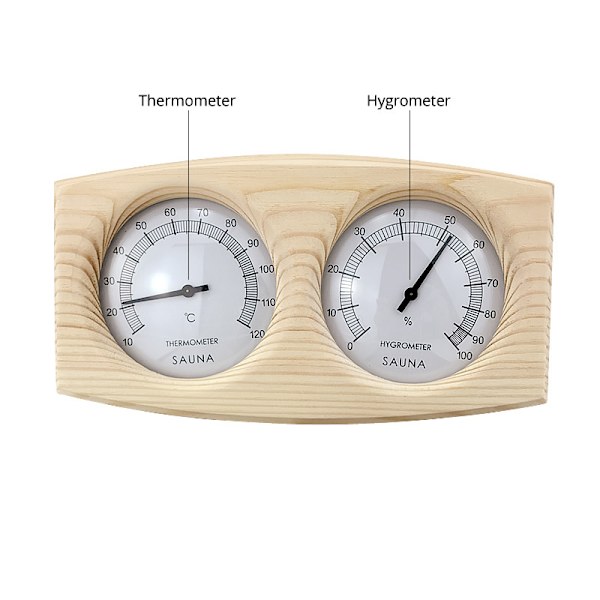 Termometer och hygrometer i furu för bastu, bakgrundsspa, bastutillbehör23