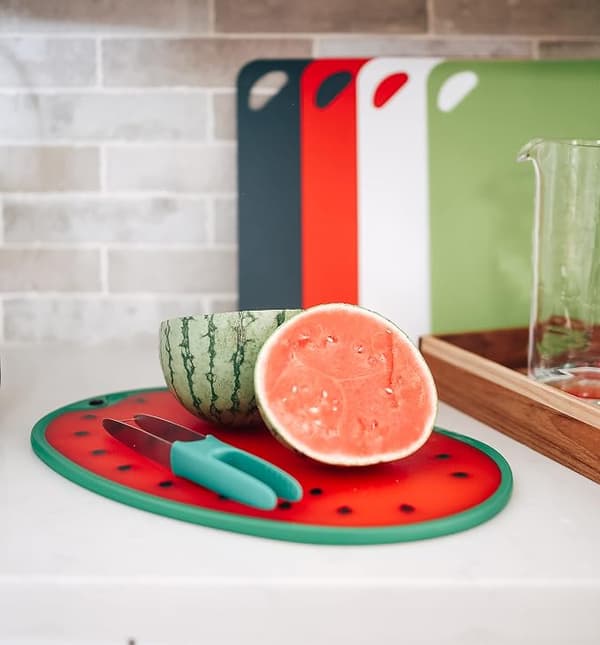 Vandmelon skærebræt/serveringsbræt, vandmelonform 35,5*25*0,8cm