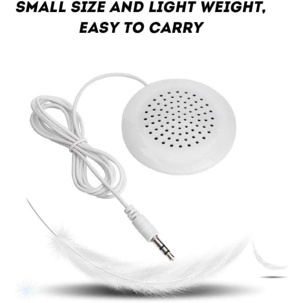 Mini-puhelinkaiutin, 3,5 mm:n stereokaiutin ulkokäyttöön MP3-, MP4-, iOS- ja CD-soittimelle - valkoinen