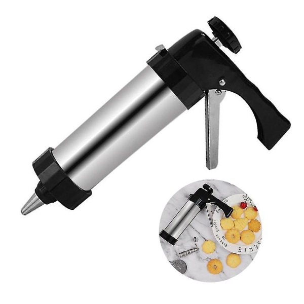 Diy manuel cookie press maker maskingevær, rustfrit stål rørformede dyser bi