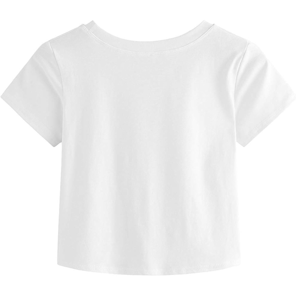 Kvinners sommerlige kortermet topp med rund hals og vridd front, XL