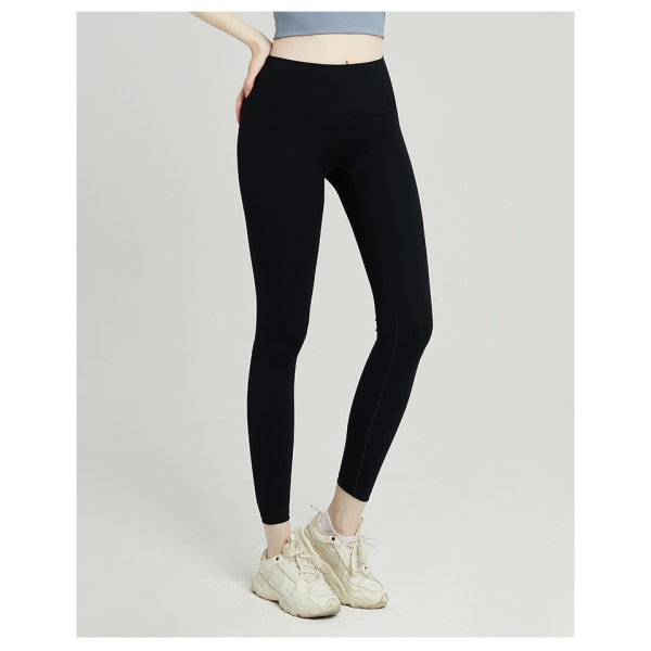 Kvinnors högmidjade yogabyxor 7/8 längd leggings med fickor