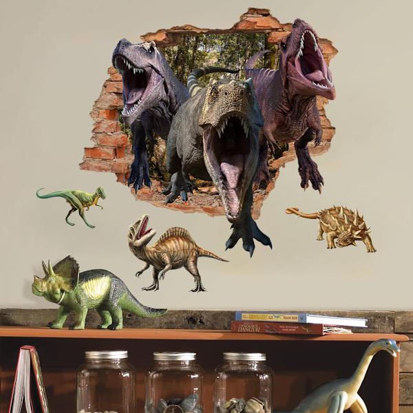 3D dinosaurie väggklistermärken djungel barn dinosaurie väggklistermärke 3D pojke väggdekor pojke barnrum baby plantskola