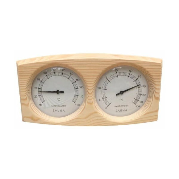 Pine Wood Termometer Hygrometer för Bastu Bakgrund Spa Bastu Tillbehör