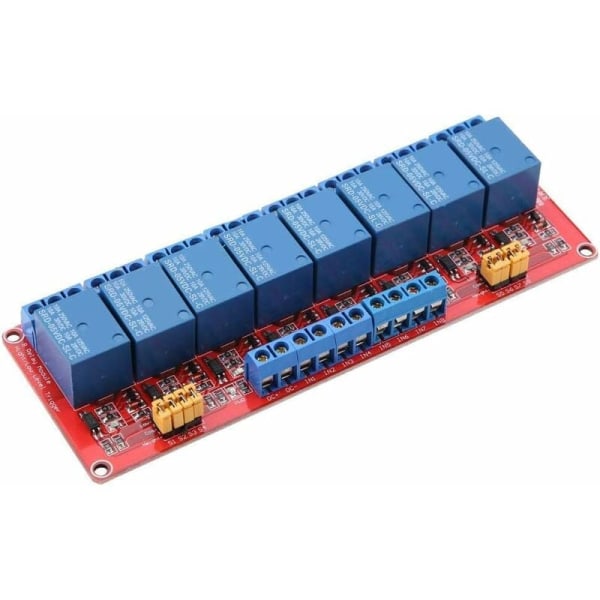 Relémodul - 8-kanals optokopplingsrelémodulbräda 24V hög och låg Tr
