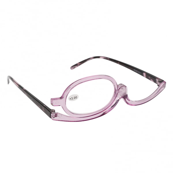 Sminkebrille med enkelt glass forstørrende flip-down roterende +3.00