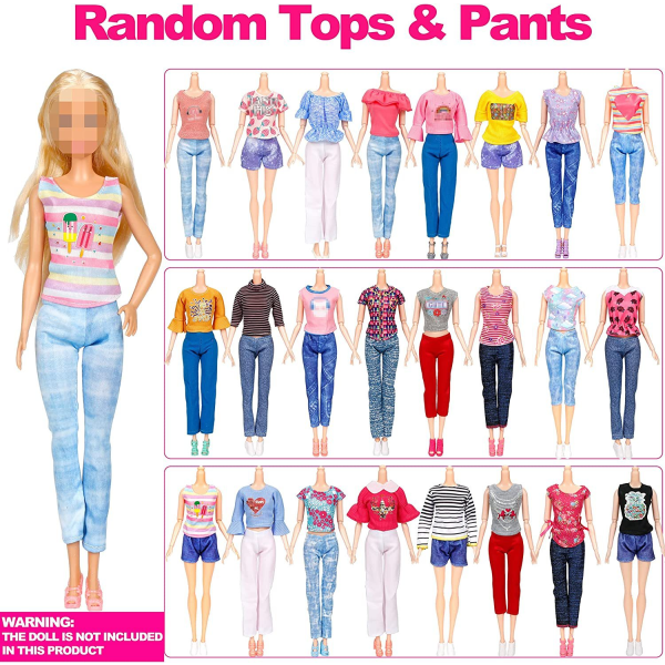 30cm Etian Barbie dukkeklær jenteleke prinsesse tilbehør dukkeklær tilbehør, 50-delt sett