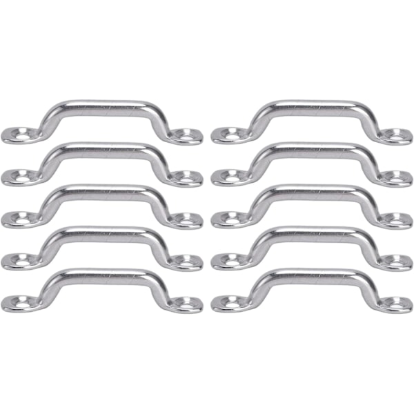 10 stk. Båds Top Pad Eye Dæk Loop Fastgørelsesbeslag Rustfrit Stål Pad-eye Fender Grommets Kajak Dæk Loops til Fastgørelse, 72mm