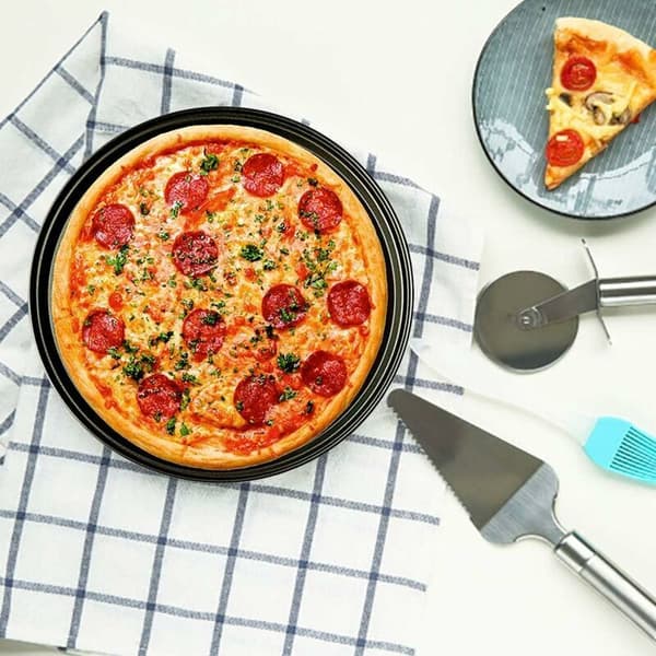 Pizza Punch Pan Karbonstål Multifunksjonell Perforert Ovnspan Non-Stick Pizzapanne