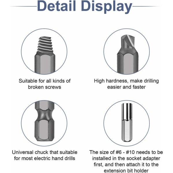 Rikkoutunut ruuvinpoistaja, poista helposti naarmuuntuneet ja katkenneet ruuvit