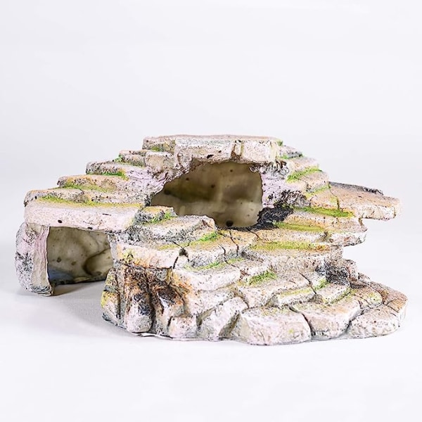 Trinn Avsats & Hule Gjemmested – Dekorativ Harpiks for Akvarier & Terrarier