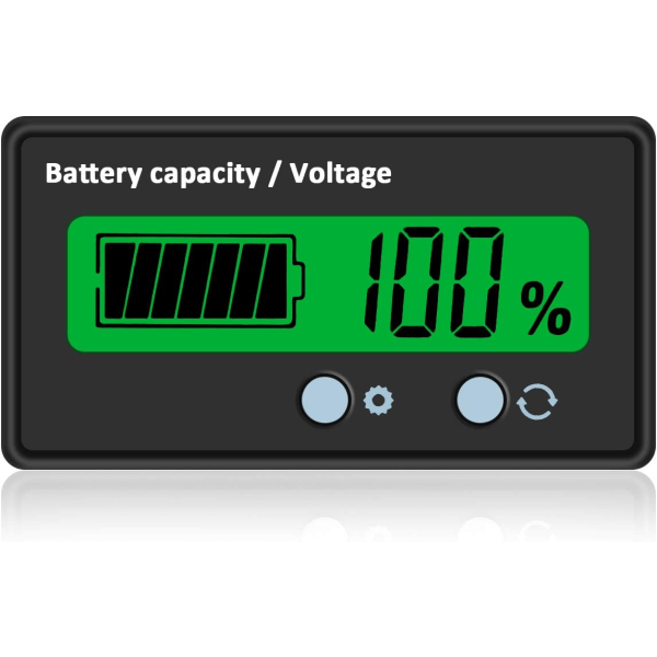 DC Batteriräknare, Digital Batteri Spänning Kapacitet % Monitortestare DC ba