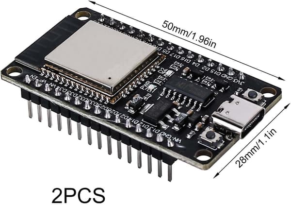 ESP32 2-pack NodeMCU-moduler utvecklingskort: ESP32 typ C NodeMCU-utveckling