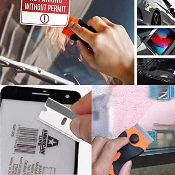 Keramisk Koketoppskrape - Vindusskrape - Universal Squeegee-sett og 10 Utbyttbare Blader - Praktisk og Enkel å Bruke, 10.9 * 4.7 * 4cm