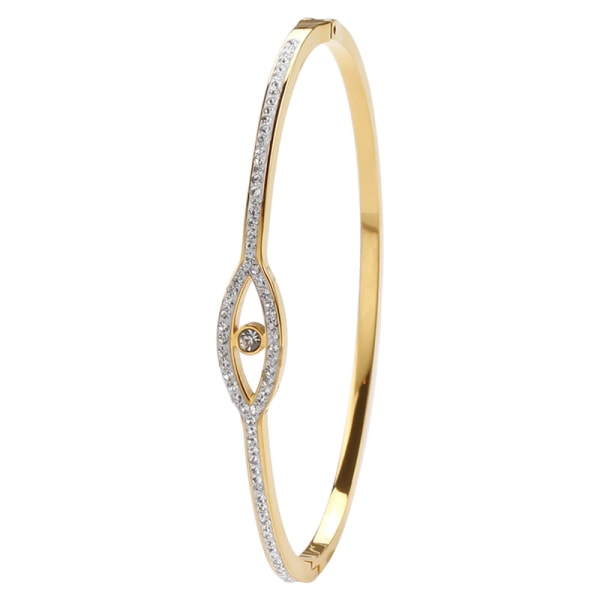 Liten rustfritt stål Evil Eye of Gold Cocktail Party Bangle