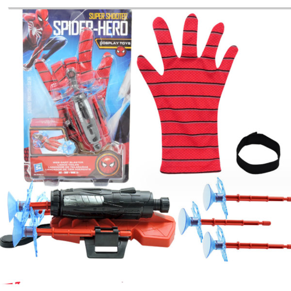 Spider-Man Kids Web Shooter Gloves - Pop-Up Suction Cup Gloves, Punainen