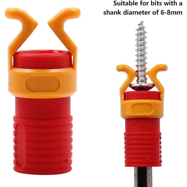 3 stk Universal Skru Fiksering Sett Klemme Skru Holder For 6-8 Mm Skrutrekker Blad Skru Bits Multifunksjon Håndverktøy Tilbehør, Rød