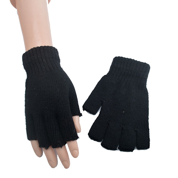 Vinterhalvfingerhandskar Fingerlösa Stickade Vantar Varma Stretchhandskar för Män Kvinnor Vinter Stickade Datorhandskar Praktiska Handskar