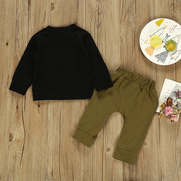 Toddler vaatteet Suorat Outta Time Out Letter collegepaita toppi + camoufl
