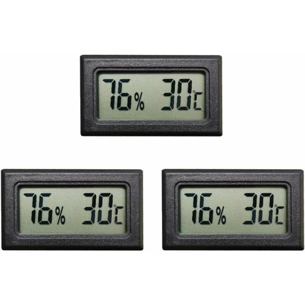 Mini digital LCD-termometer hygrometer temperatur fuktighetstestare (3 st)