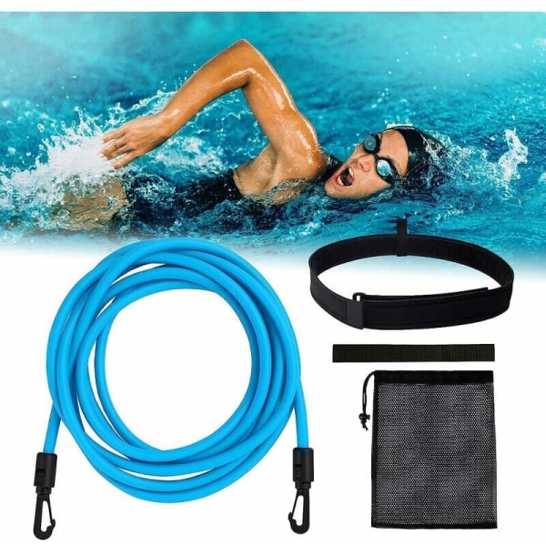 Motstånd simning elastisk, justerbar simning elastisk simbassäng, träning simning bälte, simning elastisk för vuxna och barn, 6 * 9 * 4m