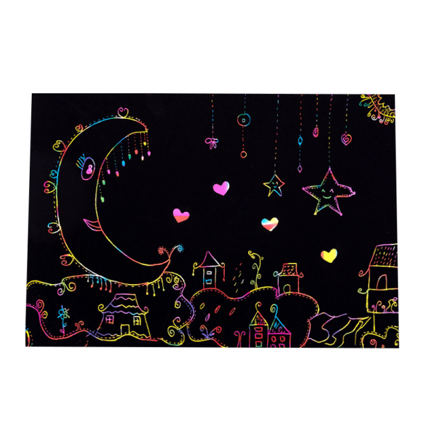Scratch Paper Art Set, Rainbow Magic Scratch Paper lapsille Musta Scratch i