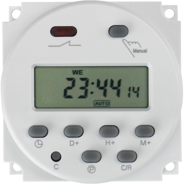 CN101A Inngang DC/AC 12V, Utgang 200-250V AC, 16A LCD Digital Strøm Programmerbar Timer Relé Tidsbryter Støtter 17 Ganger Daglig Ukentlig Program