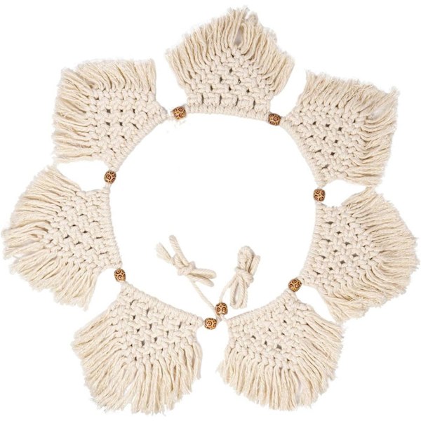 Macrame väggdekor, Boho Chic väggdekor vävd Macrame, väggkonstdekor fransbanner