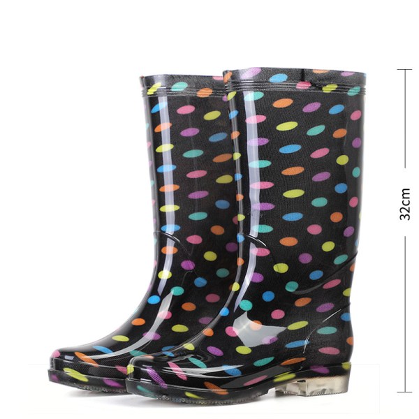 Tryckta höga vattentäta regnboots Ditsy Dots 40