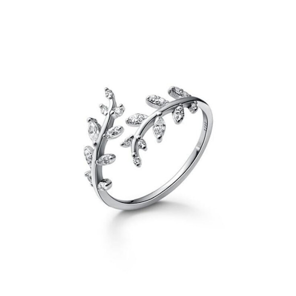 Bladlindade ringar för kvinnor Silver CZ Zirkon Ring Guld Blad State