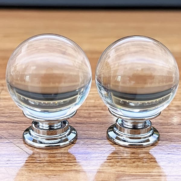 2 Lamp Finials, 3CM, Threaded Base Glass Ball Lamp Finials Dekor