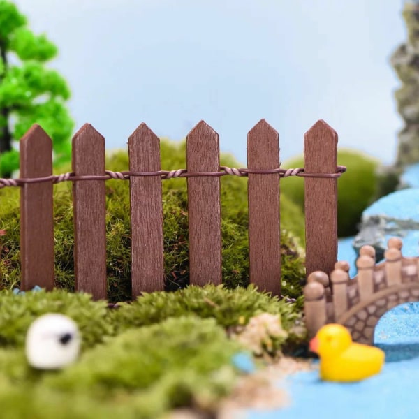 2 stk Miniatyrhage Gjerde Mini Gjerde Tregjerde Kanting Liten Gjerde Gar