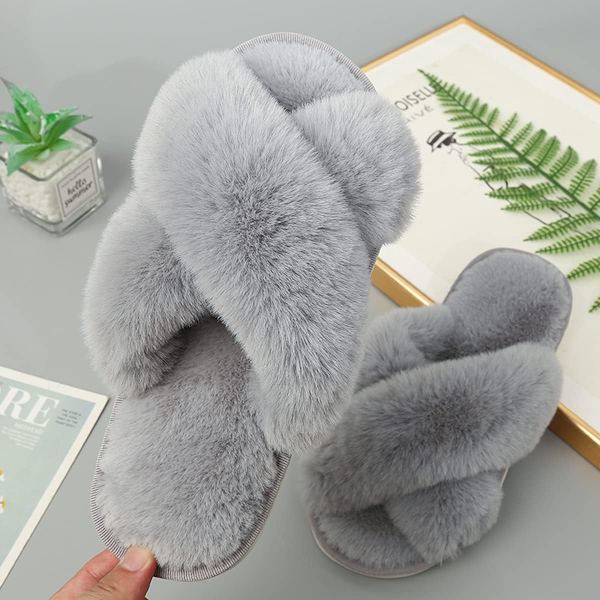 Hemmaslippers Damtofflor Vinter Mjuka Plysch Inomhus Tofflor Tofflor Päls
