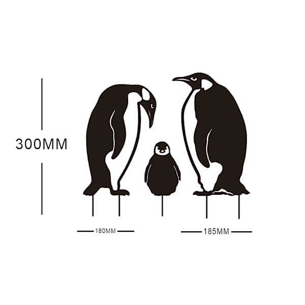 Eläinhahmo Metallirauta Pingviiniperheen Siluetti Koristeellinen