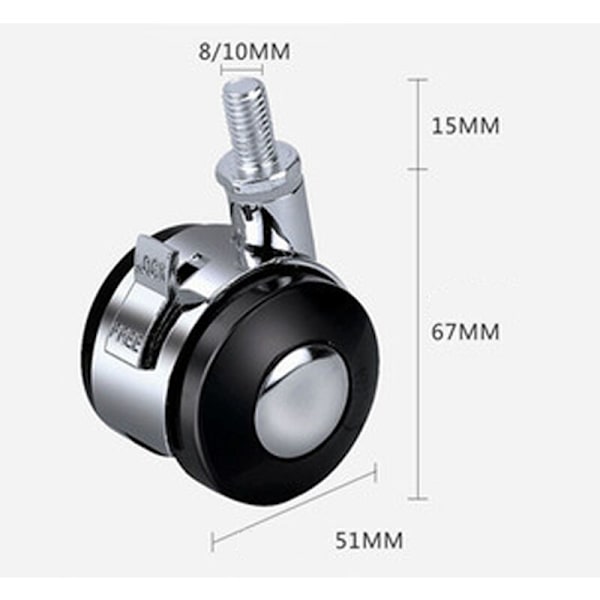 4 stk. Universal Swivel Wheels, Trolley Furniture Caster Replacement, Alle