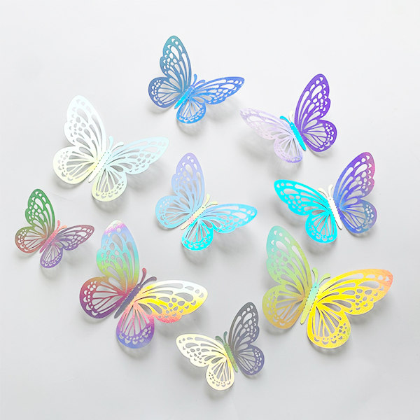 3D Butterflies Paper Decoration, 60 Pieces Butterfly Wall Stickers, Butterfly Wall Stickers for Home Room Party Wedding (8/10/12cm)