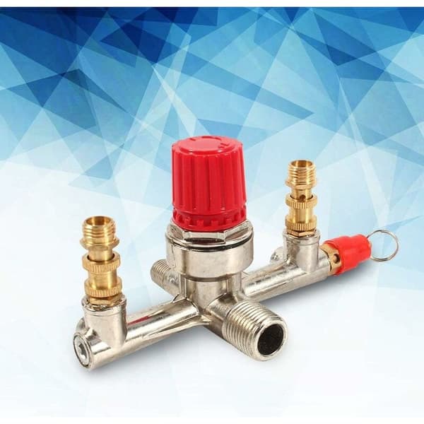 Luftkompressor Tryckregulator - Legering Dubbelutlopp Tryckregulator Ventil Luftkompressor Omkopplare Tryckregulator Ventil