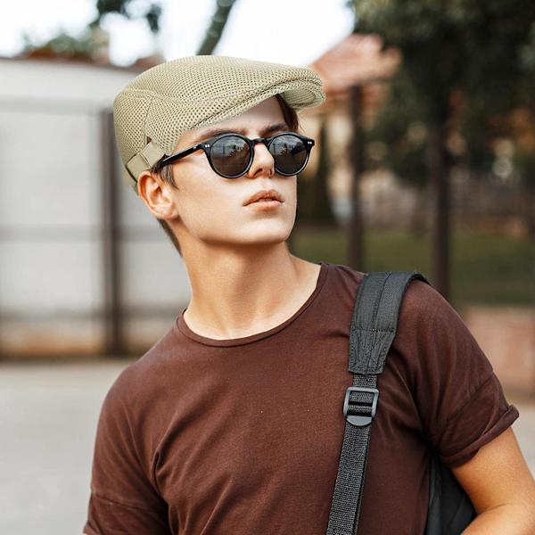 3 stk. Mænd Mesh Flat Cap Åndbar Sommer Newsboy Hat Beret Ivy Hat Cabb